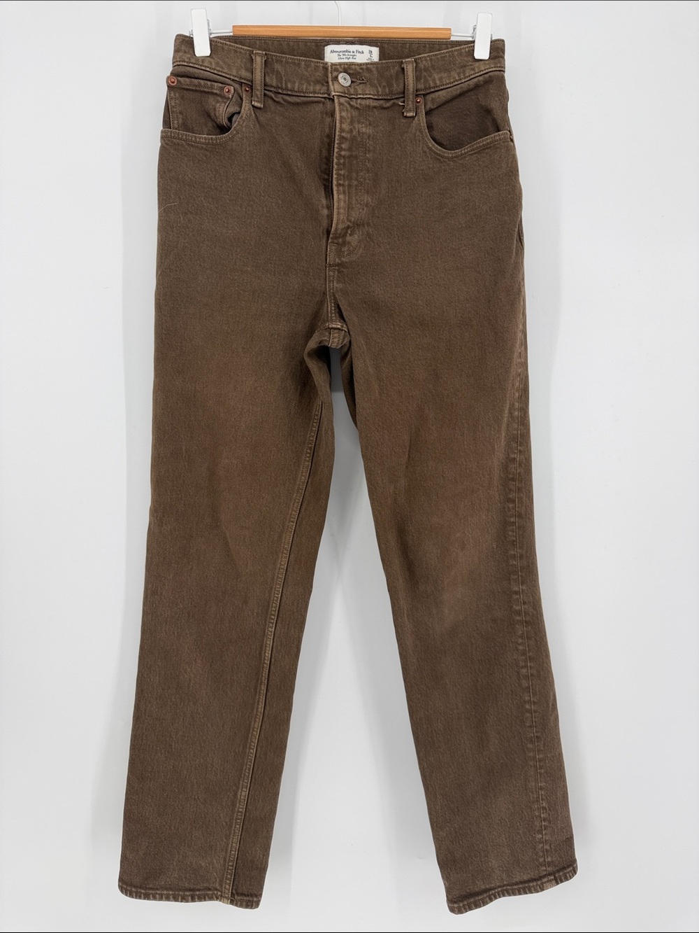 Abercrombie & Fitch 90s Straight Ultra High Rise Jeans 28 Brown